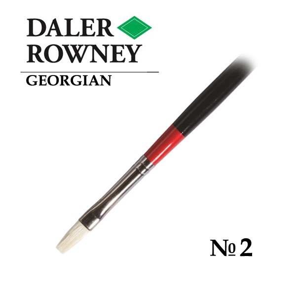 Daler Rowney Кисть щетина плоская удлиненная 2 длинная ручка Georgian 755₽