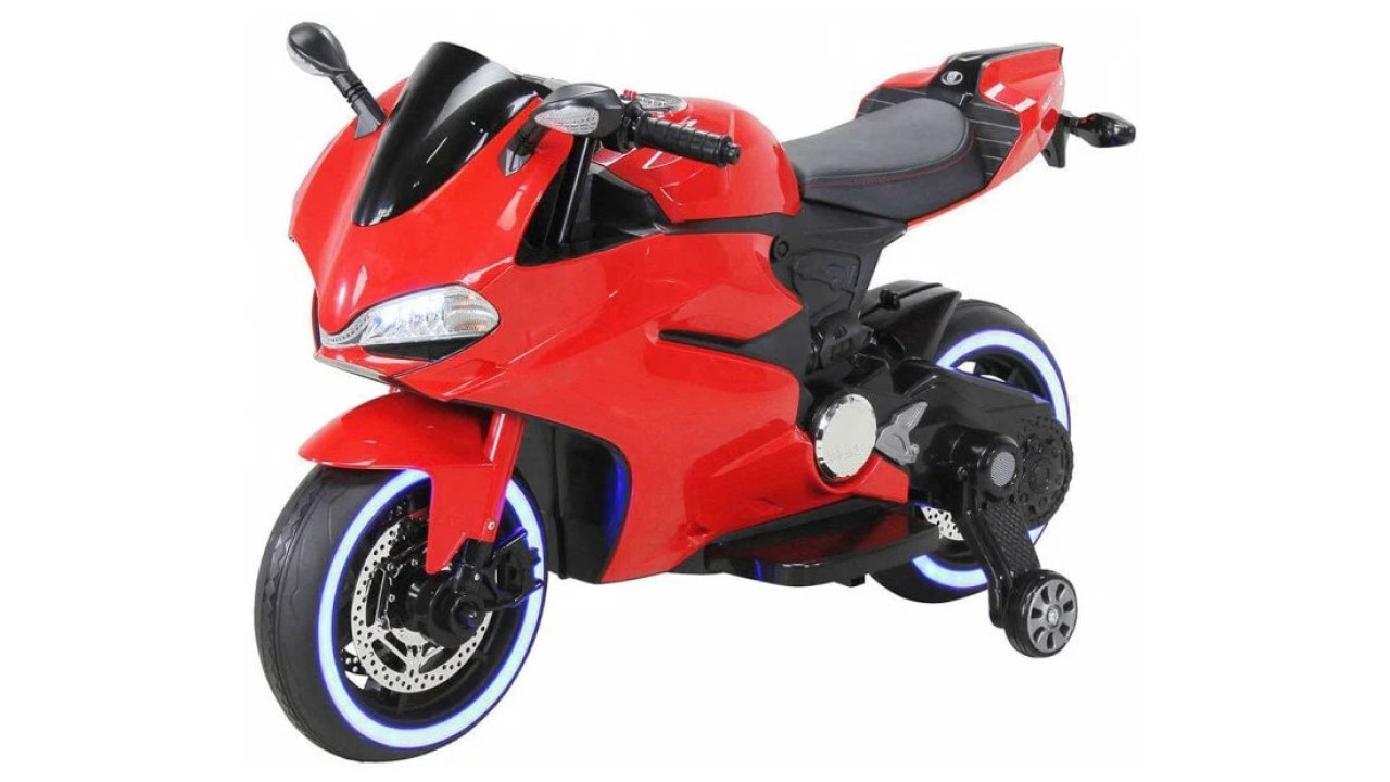 Детский электромотоцикл Ducati со светящимися колесами Jiajia FT-8728-RED автомагнитола soundmax sm ccr3182fb 1din