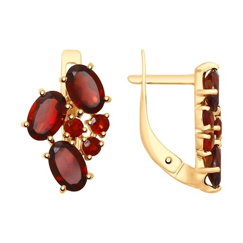 

Серьги из желтого золота с гранатом Яхонт Ювелирный 193001, 193001