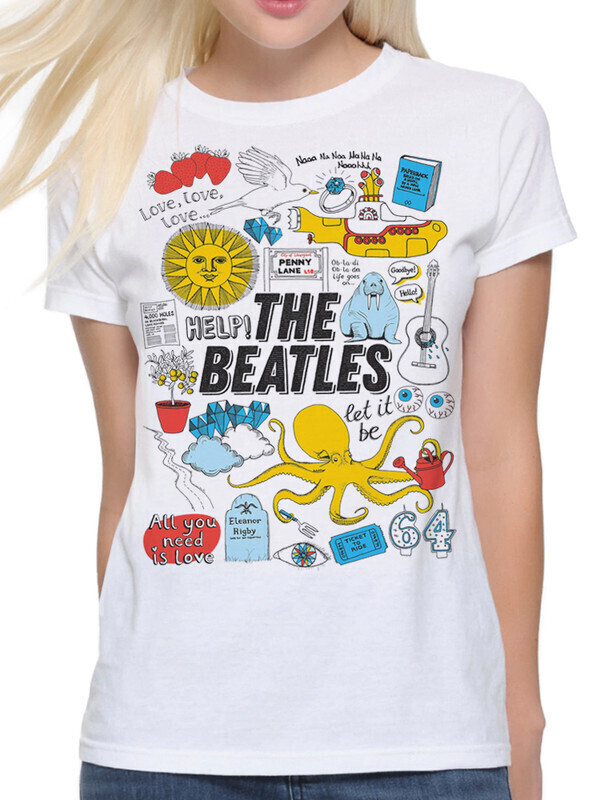 фото Футболка женская dream shirts the beatles bea2025041 белая 3xl