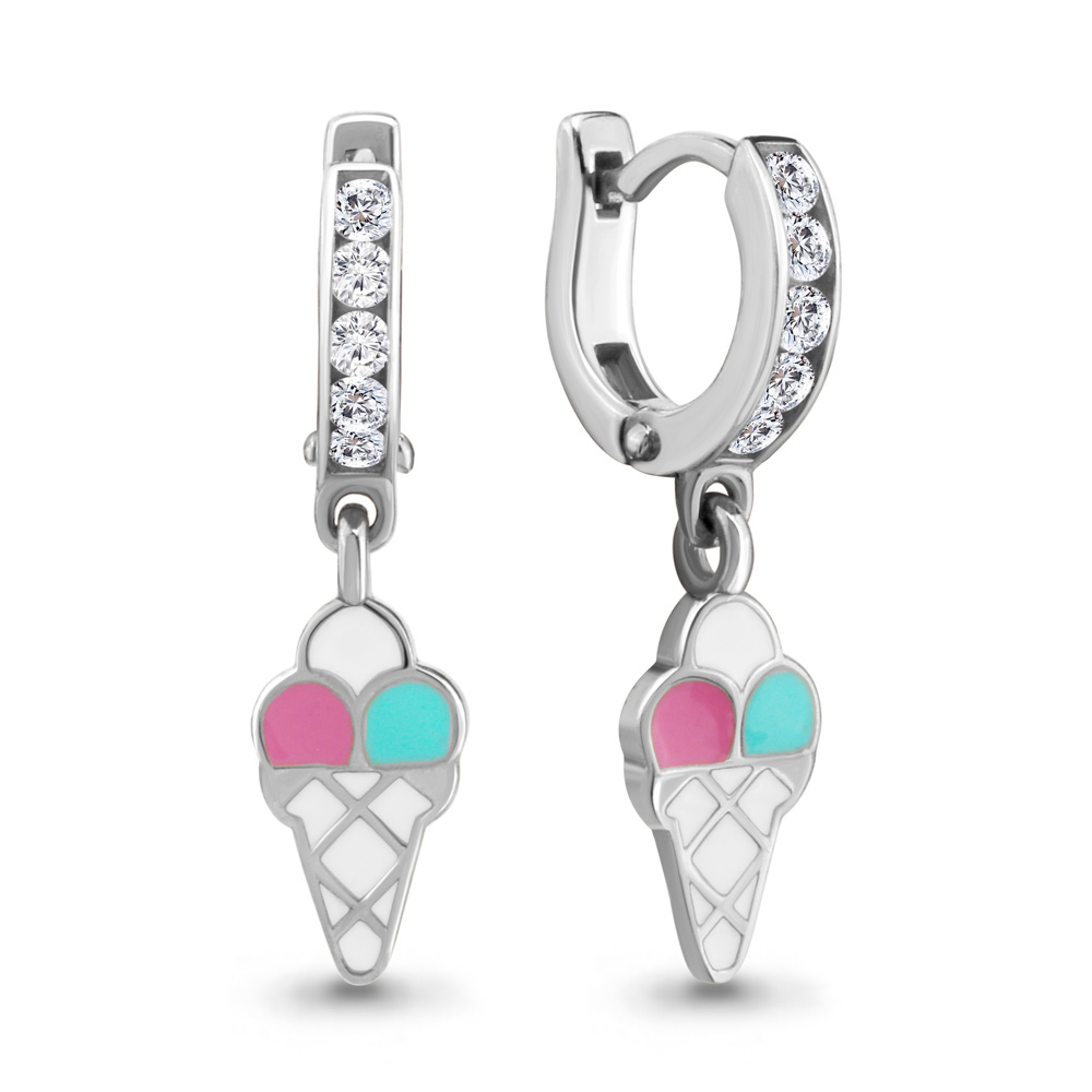 

Серьги из серебра с фианитом Яхонт Ювелирный 193659, 193659