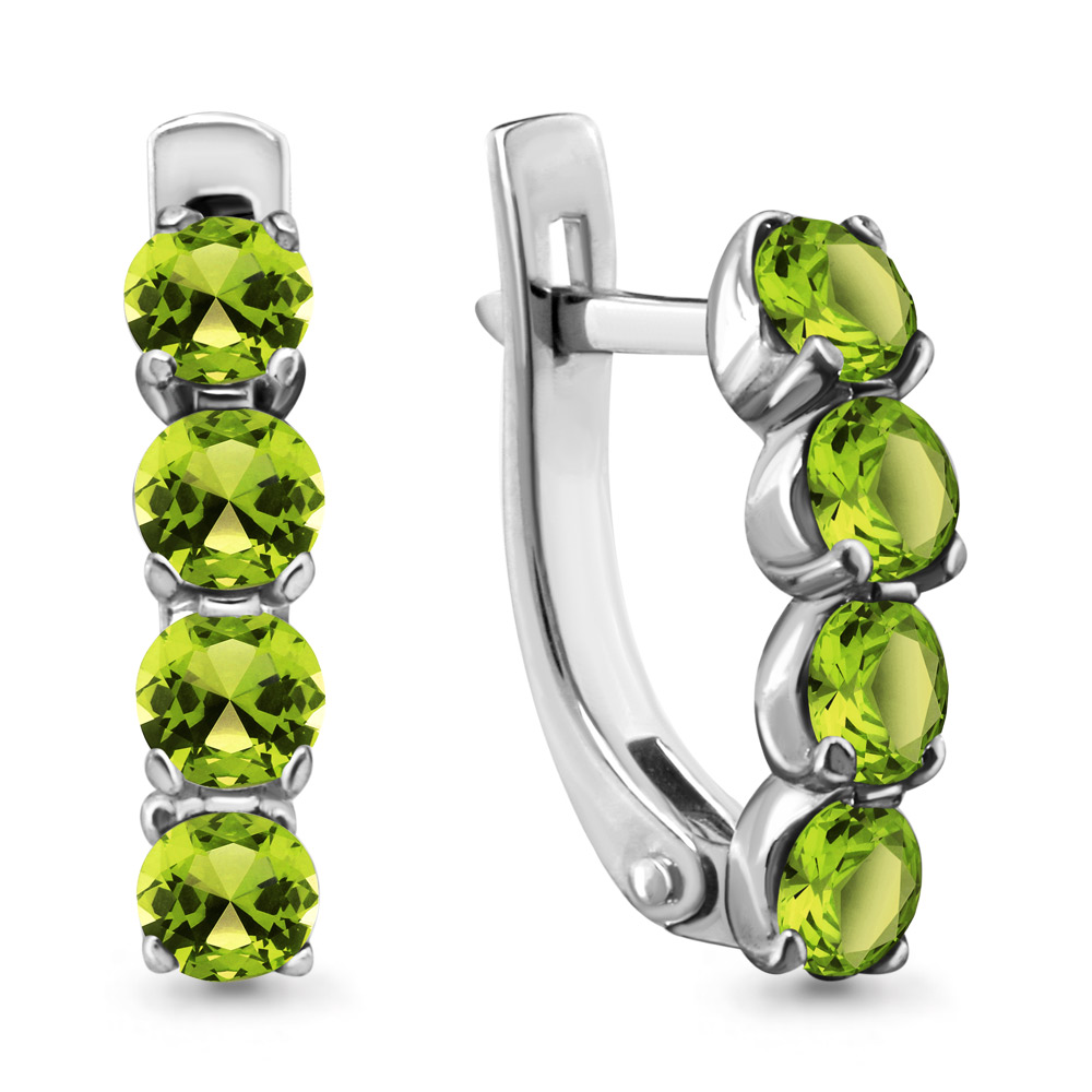 

Серьги из серебра с хризолитом Яхонт Ювелирный 195211, 195211