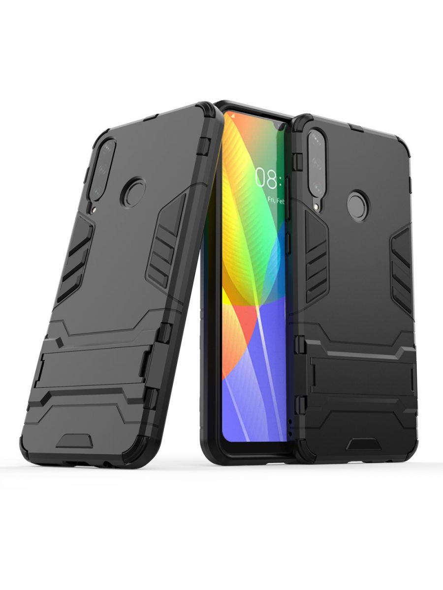 

Brodef IRON Противоударный с подставкой чехол для Huawei Y6p Черный