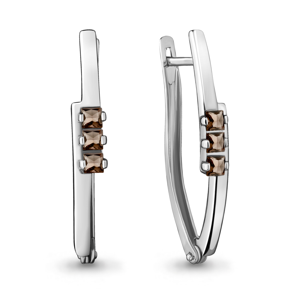 

Серьги из серебра с раухтопазом Яхонт Ювелирный 195213, 195213