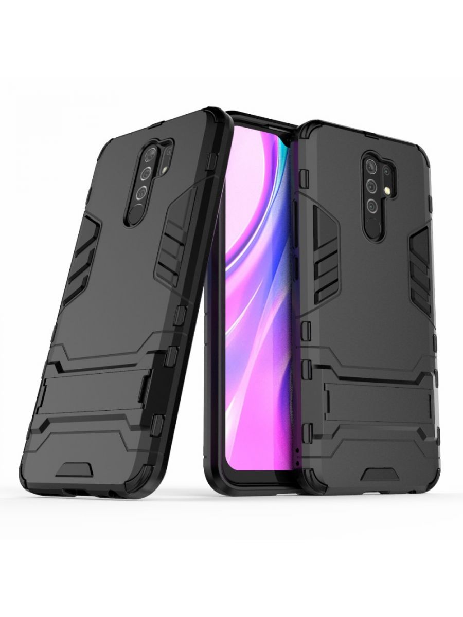 

Brodef IRON Противоударный с подставкой чехол для Xiaomi Redmi 9 Черный
