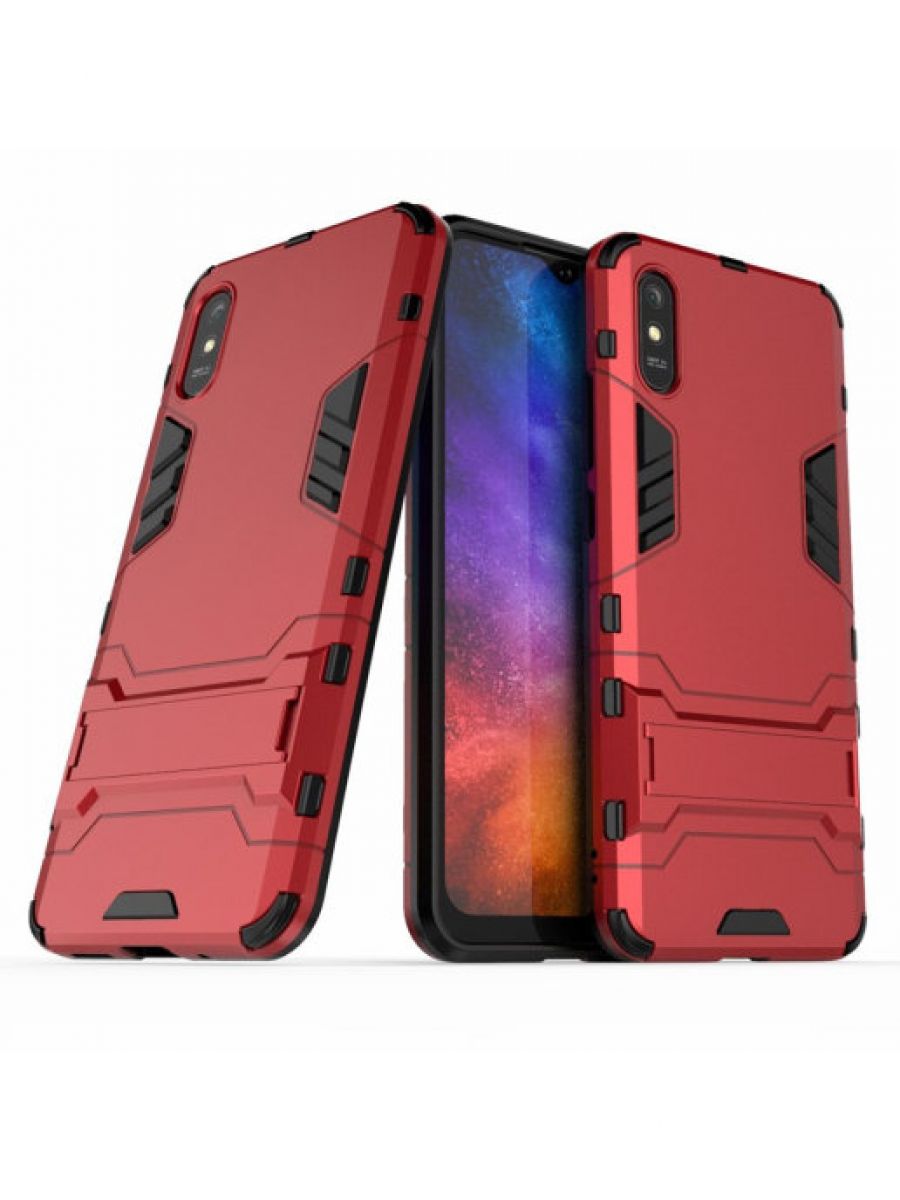 

Brodef IRON Противоударный с подставкой чехол для Xiaomi Redmi 9A красный