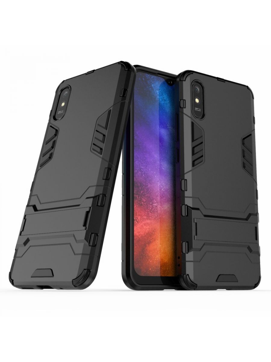 

Brodef IRON Противоударный с подставкой чехол для Xiaomi Redmi 9A Черный