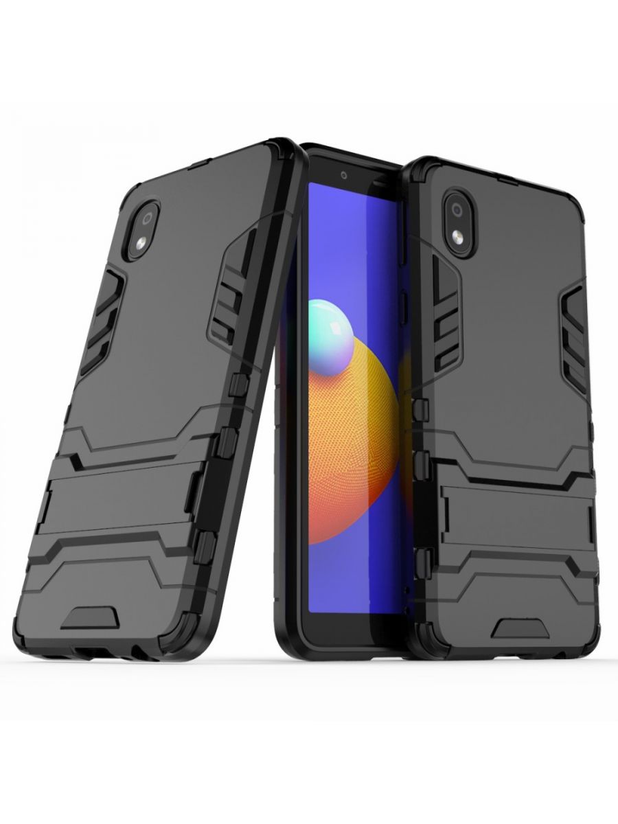 

Brodef IRON Противоударный с подставкой чехол для Samsung Galaxy A01 Core Черный