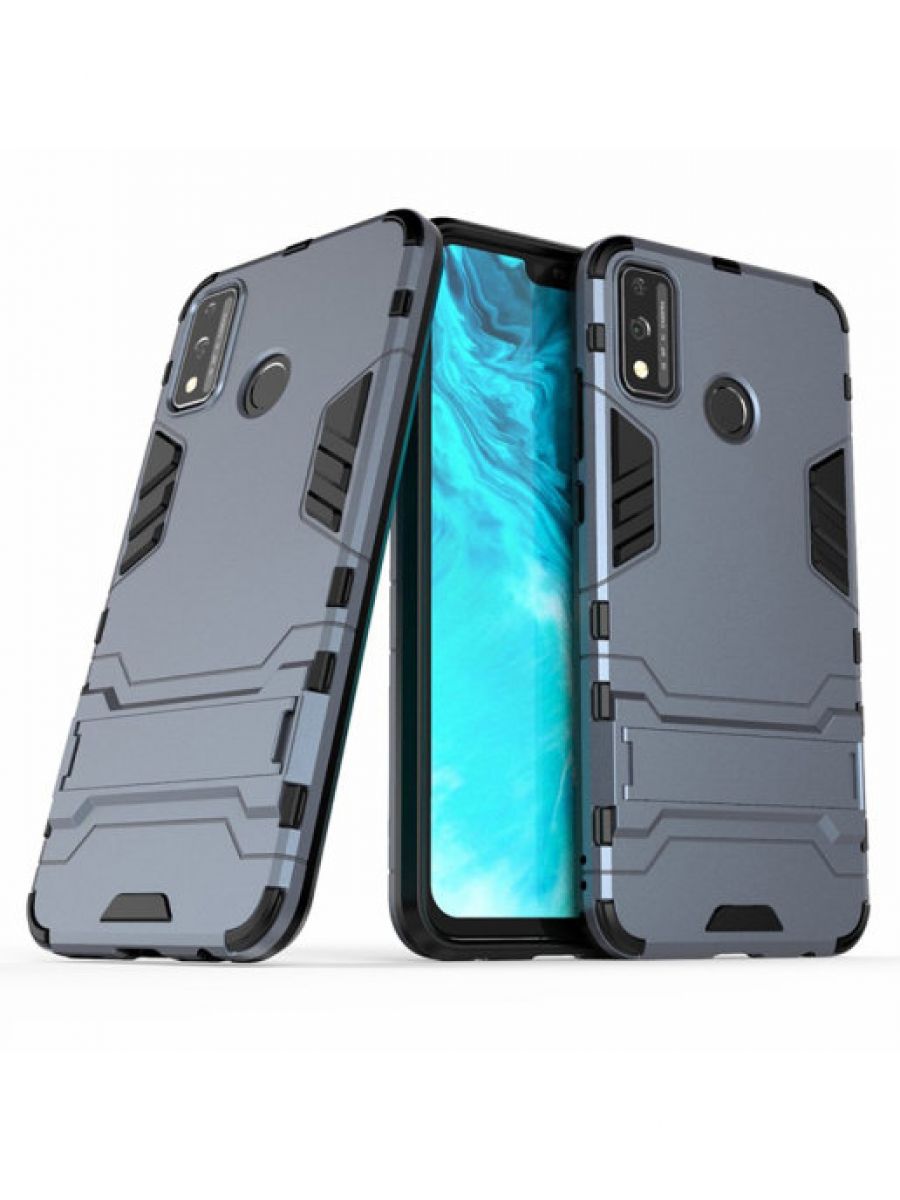 

Brodef IRON Противоударный с подставкой чехол для Honor 9X lite синий