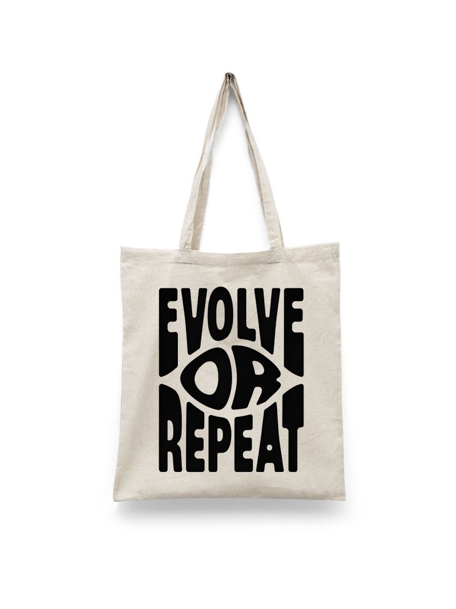 

Шоппер унисекс Каждому Своё Evolve or repeat/Развивайся FRRN13, белый, Evolve or repeat/Развивайся FRRN13