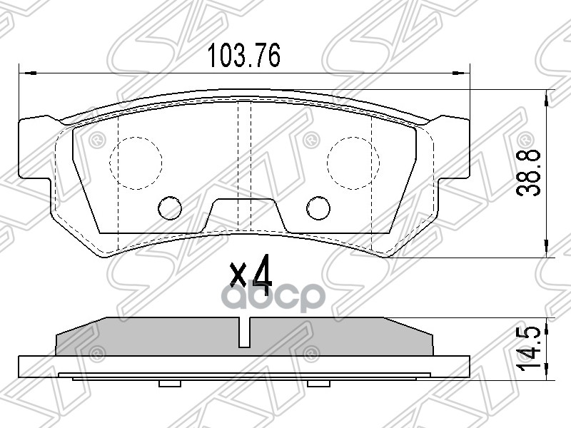 Колодки Тормозные Зад Chevrolet Lacetti 04- Sat арт. ST-96800089