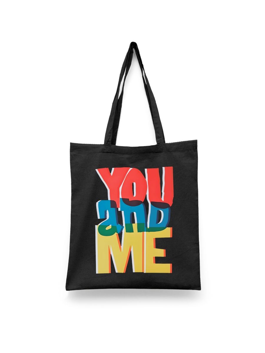 

Шоппер унисекс Каждому Своё You and me/Ты и я FRRN7, черный, You and me/Ты и я FRRN7