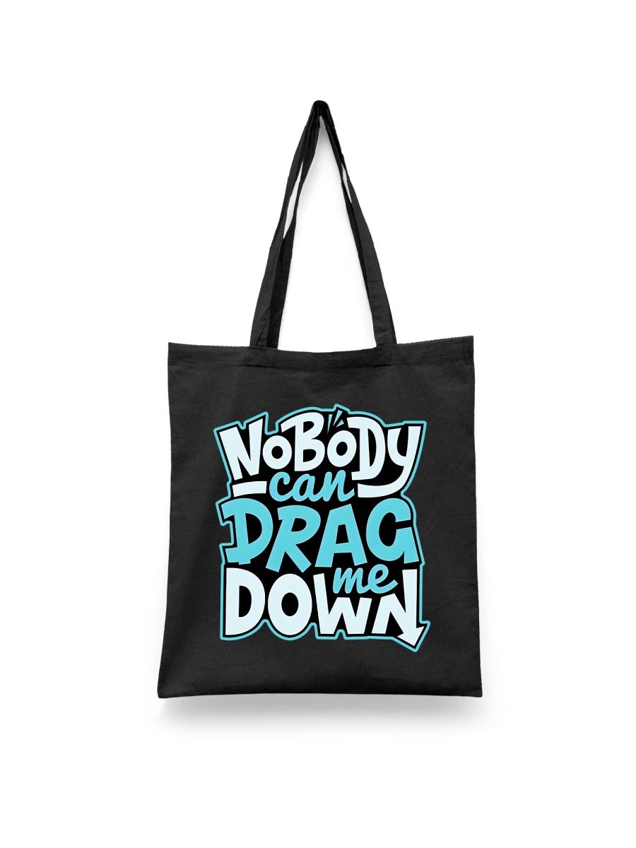 

Шоппер унисекс Каждому Своё Nobody can drag me down/Меня не остановить FRRN20, черный, Nobody can drag me down/Меня не остановить FRRN20