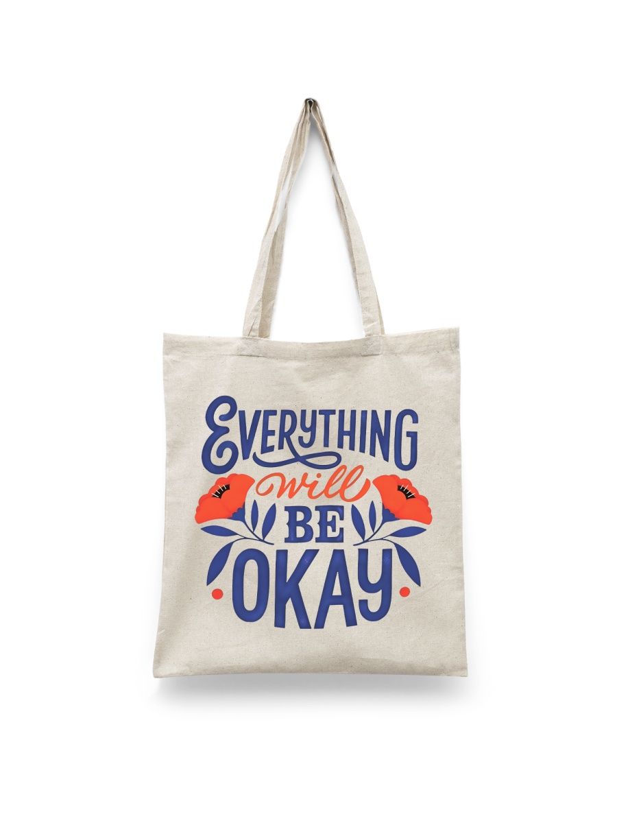 

Шоппер унисекс Каждому Своё Everything will be okay/Все будет хорошо FRRN19, белый, Everything will be okay/Все будет хорошо FRRN19