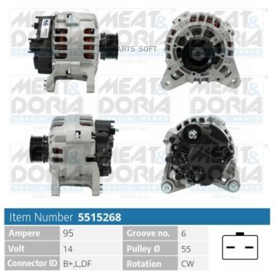 

MEAT&DORIA Генератор 14V 95A Renault Logan I Dacia Sandero