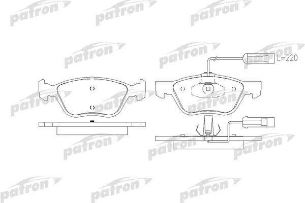 Тормозные колодки PATRON дисковые PBP1052