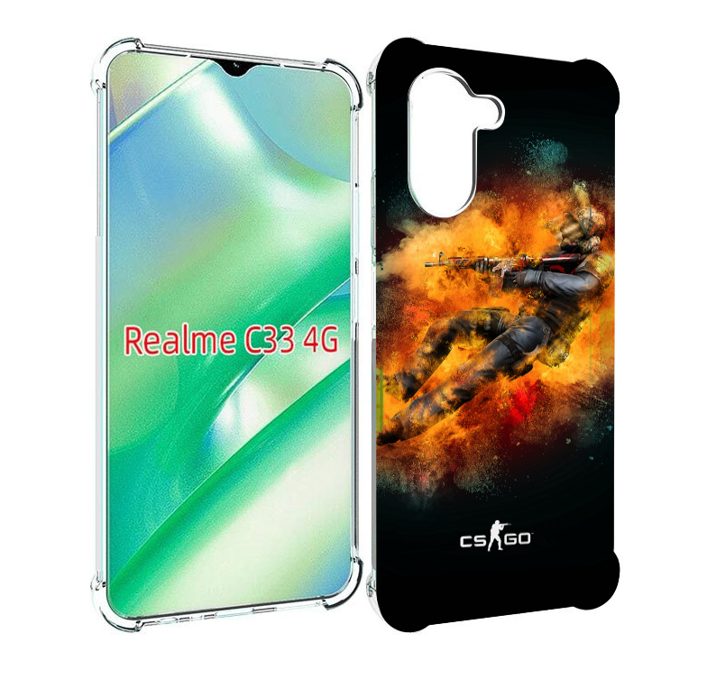 

Чехол MyPads CS-go-Контр-террорист мужской для Realme C33 4G, Прозрачный, Tocco