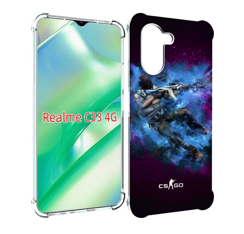 

Чехол MyPads CS-go-террорист для Realme C33 4G, Прозрачный, Tocco