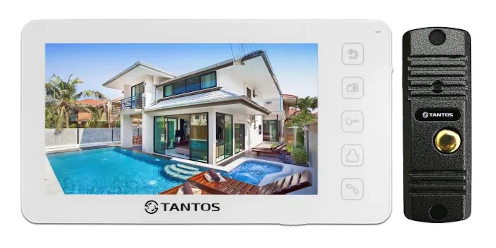 Комплект видеодомофона Tantos Prime (белый) и Walle+ (серебро) карта tantos