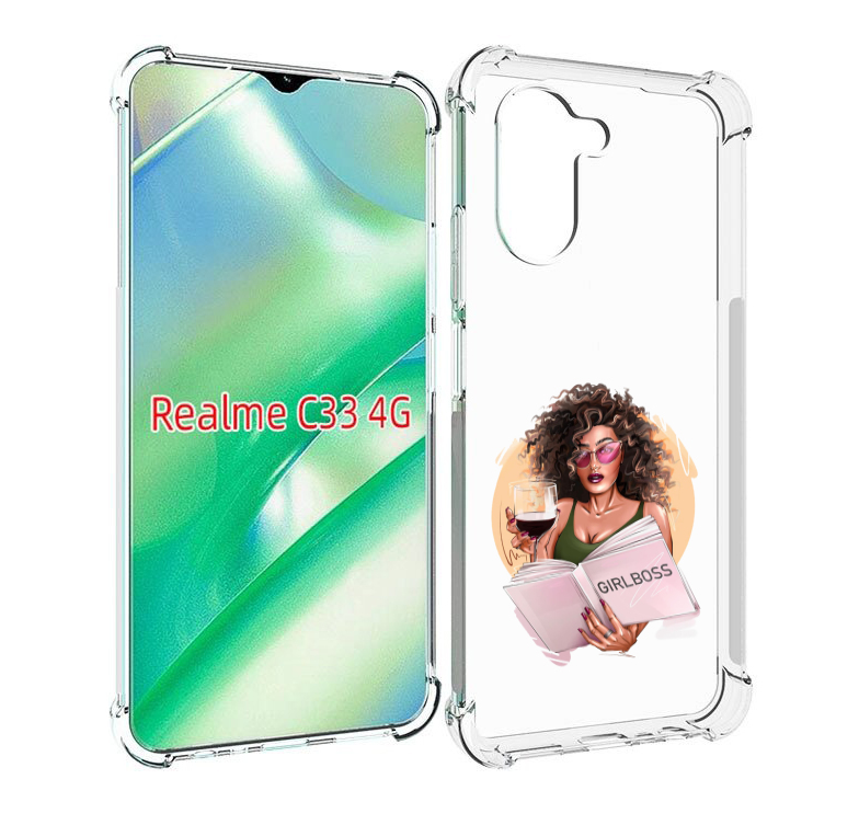 

Чехол MyPads Girlboss with wine_ Etsy женский для Realme 9S; Y5P, Прозрачный, Tocco