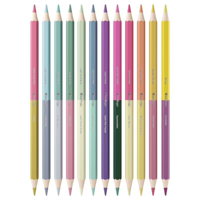 

Карандаши Berlingo SuperSoft Pastel 12 штук 24 цвета шестигранные, двусторонние