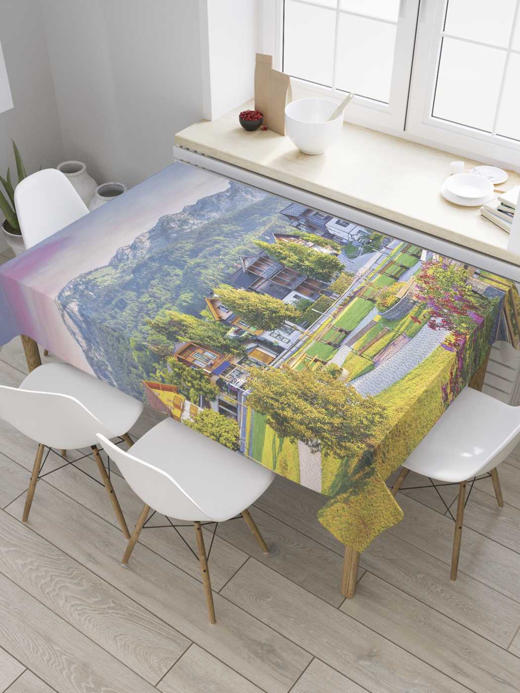 

Скатерть прямоугольная JoyArty "Осенний пейзаж" из оксфорда, 180x145 см, Голубой, Осенний пейзаж