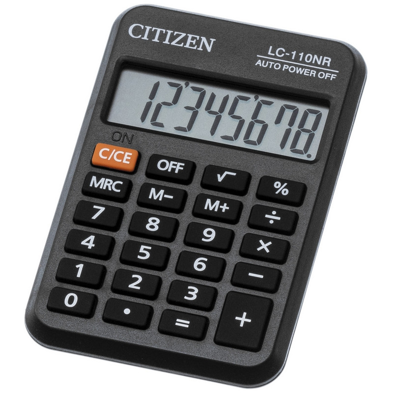 Калькулятор настольный Citizen LC-110NR, 8 разрядов, черный
