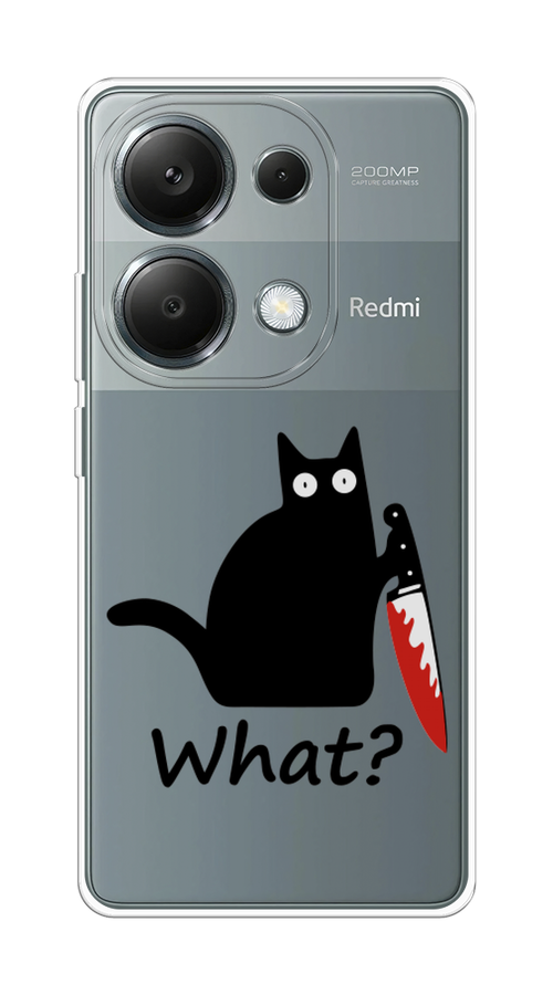 

Чехол на Poco M6 Pro 4G "Котик с ножом", Черный;красный, 321750-1