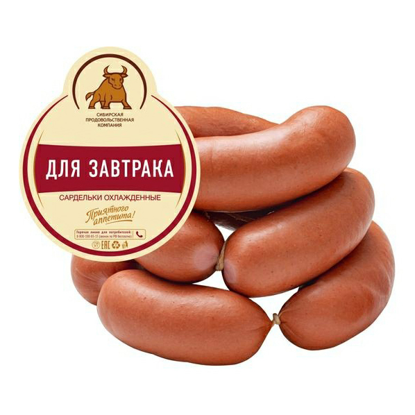 

Сардельки Сибирская Продовольственная Компания Для завтрака вареные