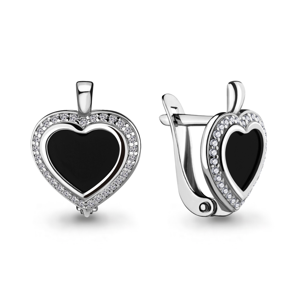 

Серьги из серебра с фианитом Яхонт Ювелирный 196019, 196019
