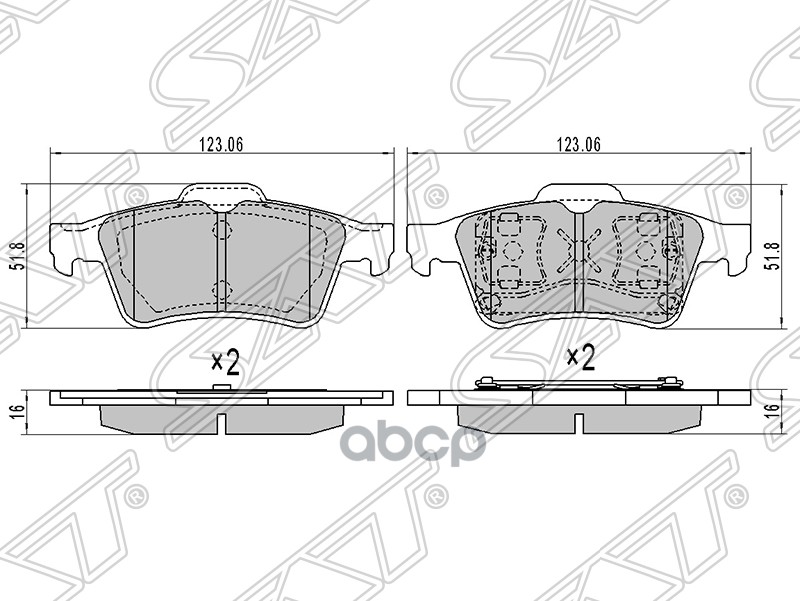

Колодки Тормозные Зад Mazda 3 03-13/Ford Focus Ii/Iii/Iv 04- Sat арт. ST-C2Y3-26-48ZA