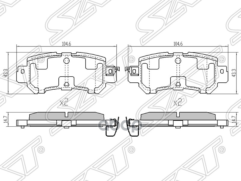 

Колодки Тормозные Зад Mazda Cx5 11- Sat арт. ST-K0Y1-26-48Z