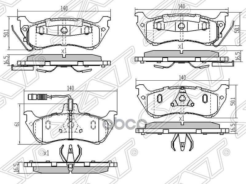 

Тормозные колодки SAT задние для Mercedes-Benz ML 163 1998-2003 STA1634201420