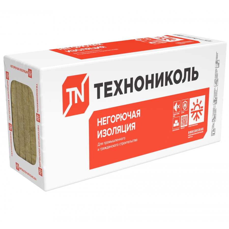 

ТЕХНОНИКОЛЬ Технолайт Экстра каменная вата 1200х600х50мм (8,64м2=0,432м3) (упак.12шт.)