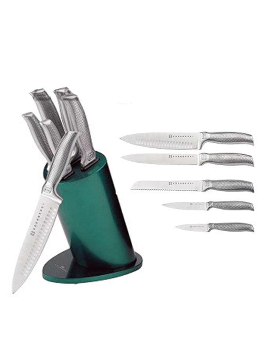 фото Набор ножей edenberg 6 предметов зеленый