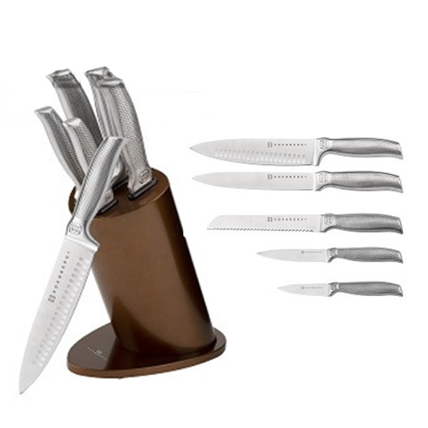 фото Набор ножей edenberg 6 предметов коричневый