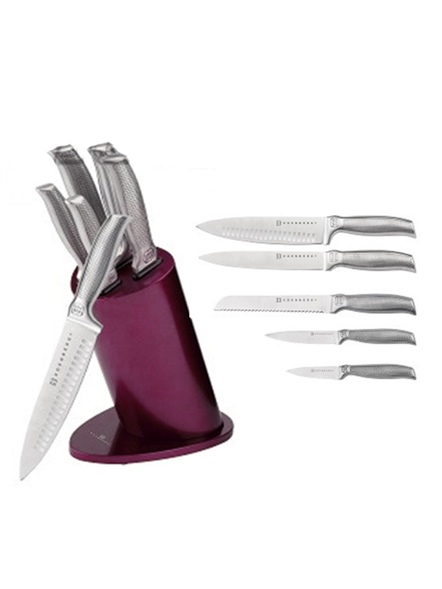 фото Набор ножей edenberg 6 предметов красный