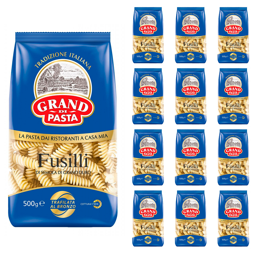 фото Макаронные изделия спирали grand di pasta фузилли 500г combo