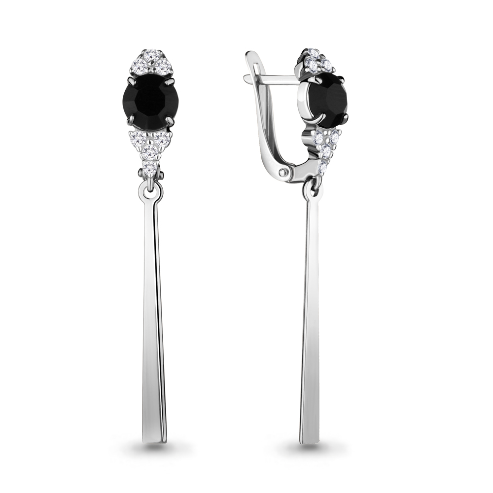 

Серьги подвески из серебра ЯХОНТ Золотой 197069, стекло/фианит, 197069