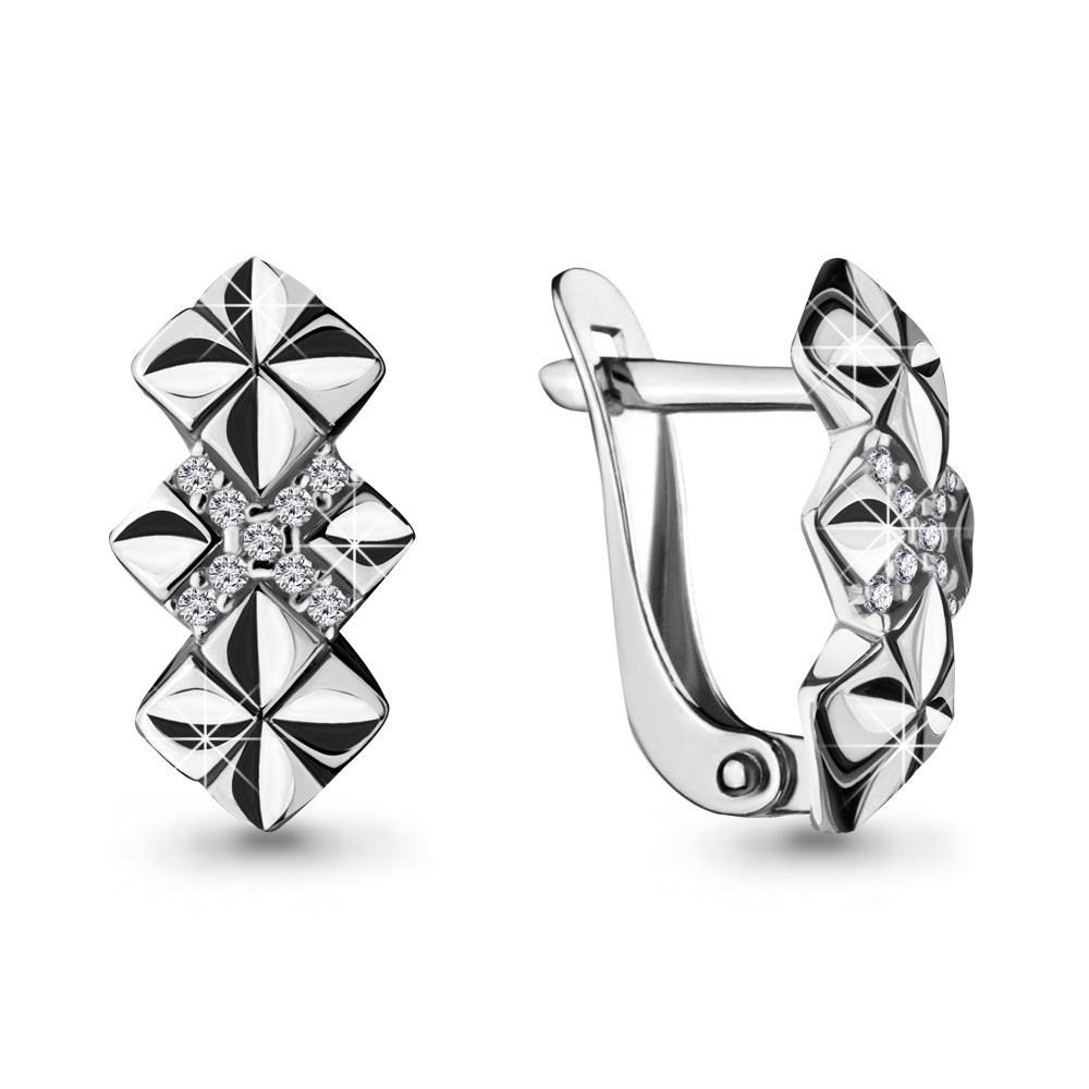 

Серьги из серебра с фианитом Яхонт Ювелирный 197073, 197073