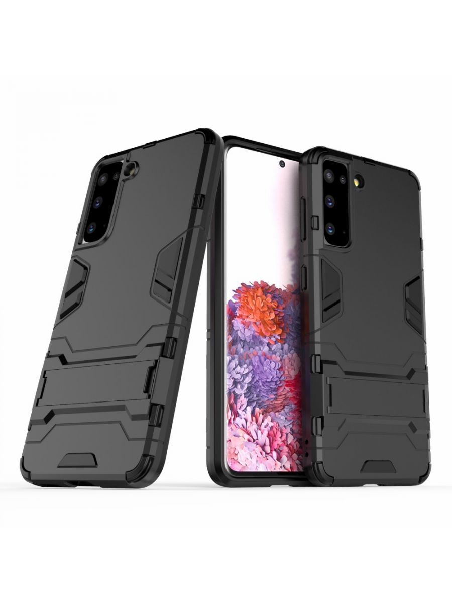 

Brodef IRON Противоударный с подставкой чехол для Samsung Galaxy S21 Черный