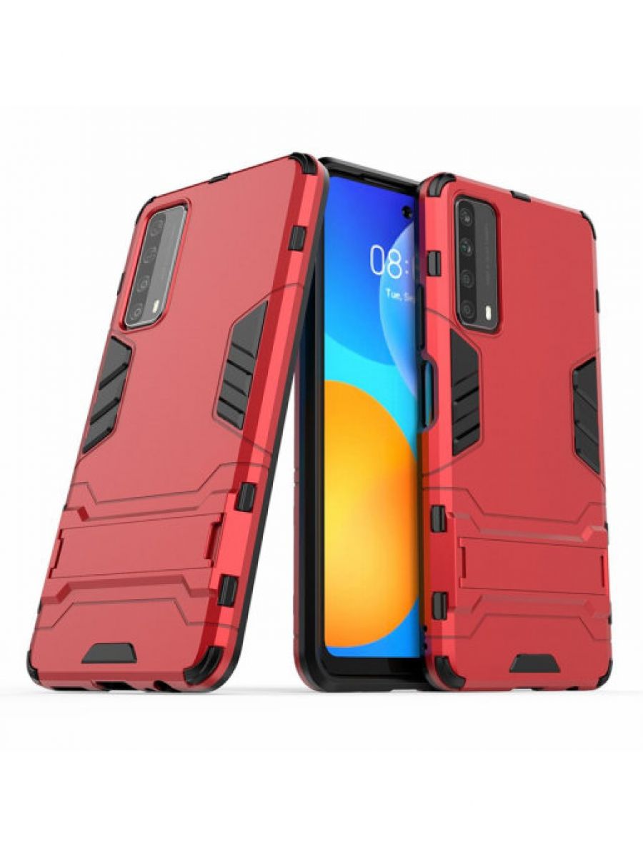 

Brodef IRON Противоударный с подставкой чехол для Huawei P Smart 2021 красный