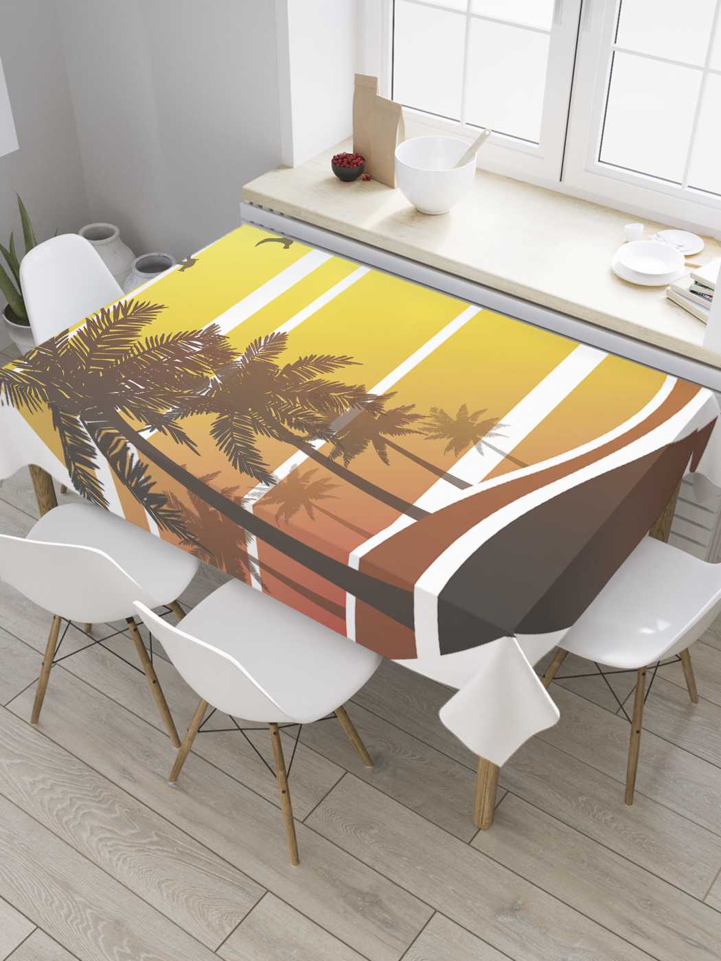 

Скатерть прямоугольная JoyArty "Иллюстрированные тропики" из оксфорда, 180x145 см, Желтый, Иллюстрированные тропики