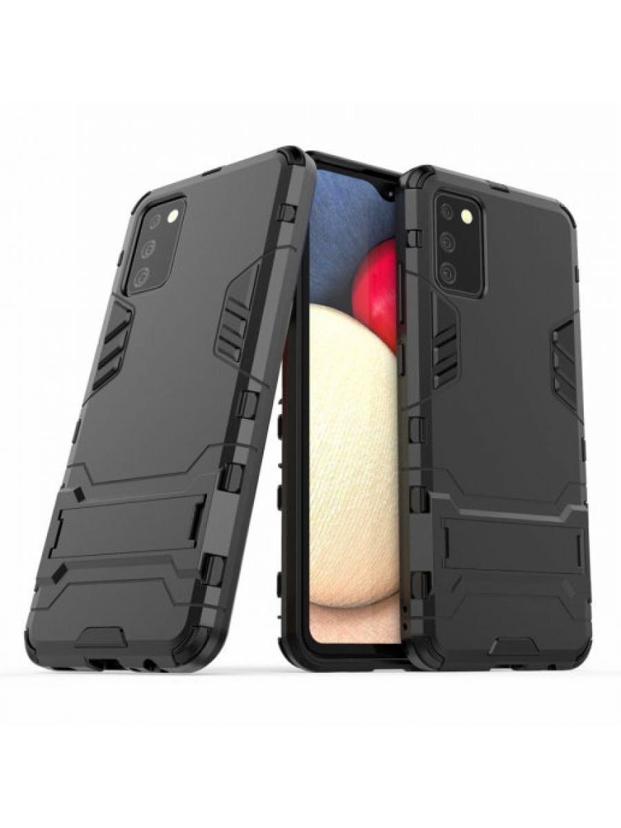 

Brodef IRON Противоударный с подставкой чехол для Samsung Galaxy A02S черный
