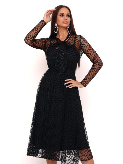 

Платье женское DAZZLE STYLE Шанталь черное 42 RU, Шанталь