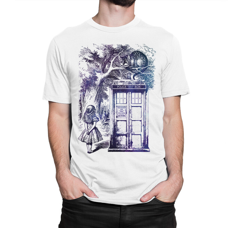 

Футболка мужская Dream Shirts Алиса в стране чудес и Доктор Кто 200012222 белая XL, Алиса в стране чудес и Доктор Кто 200012222