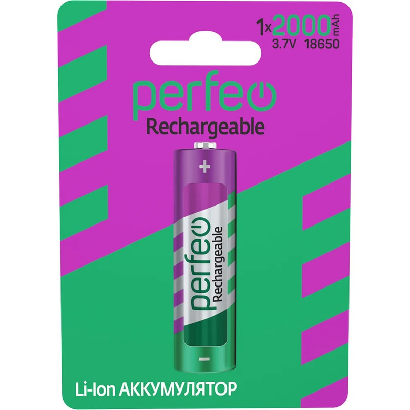 Аккумулятор Perfeo Li-Ion 18650 2200mAh/1BL 3.7V, 1 шт