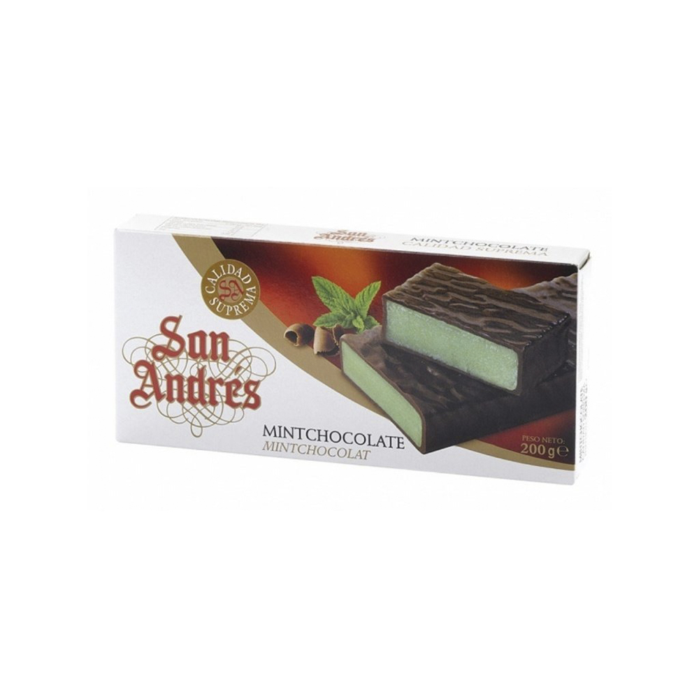 Туррон San Andres Темный шоколад с мятной начинкой 200 г