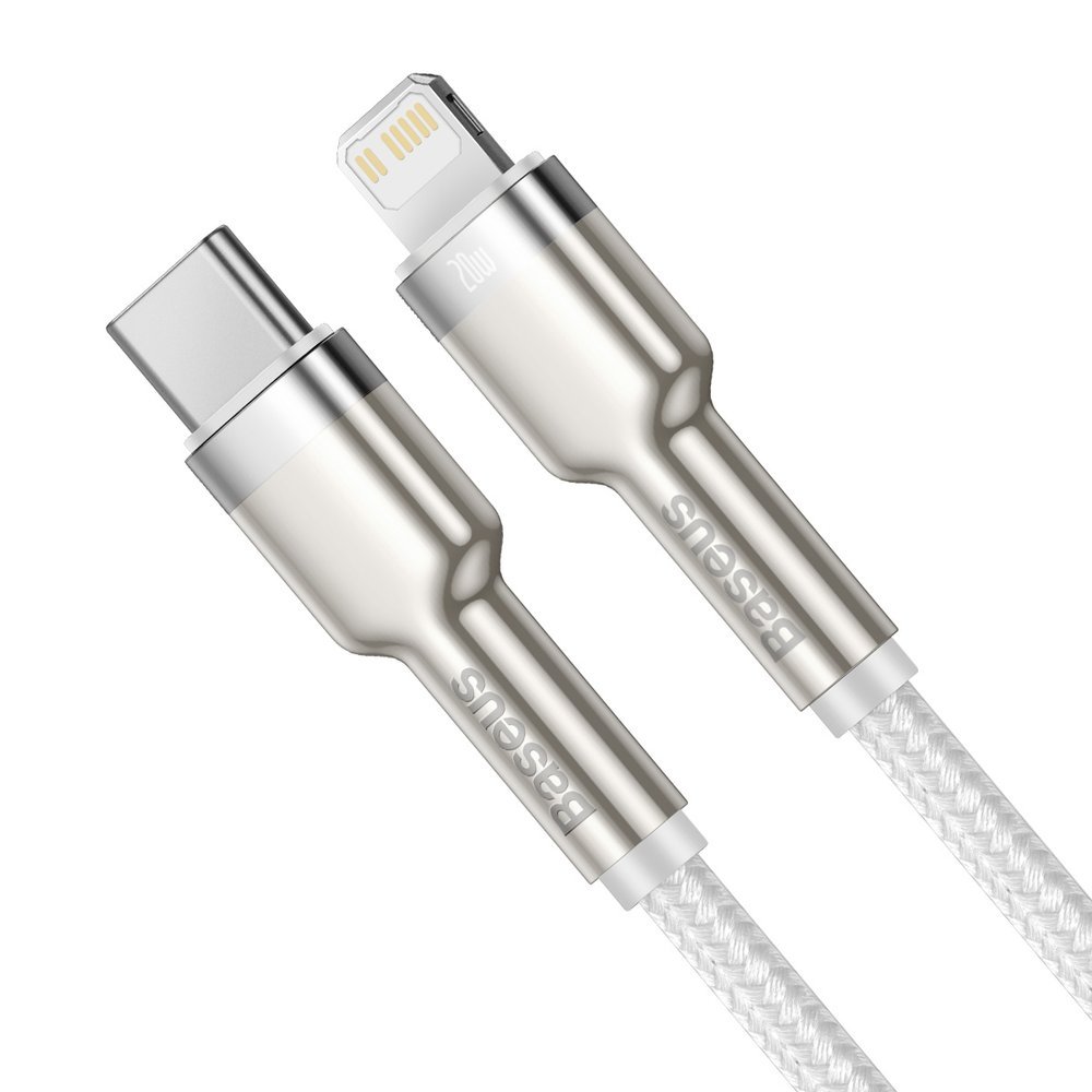 фото Baseus cafule series metal data cable type-c to iphone pd 20w 1m catljk-a02 кабель белый