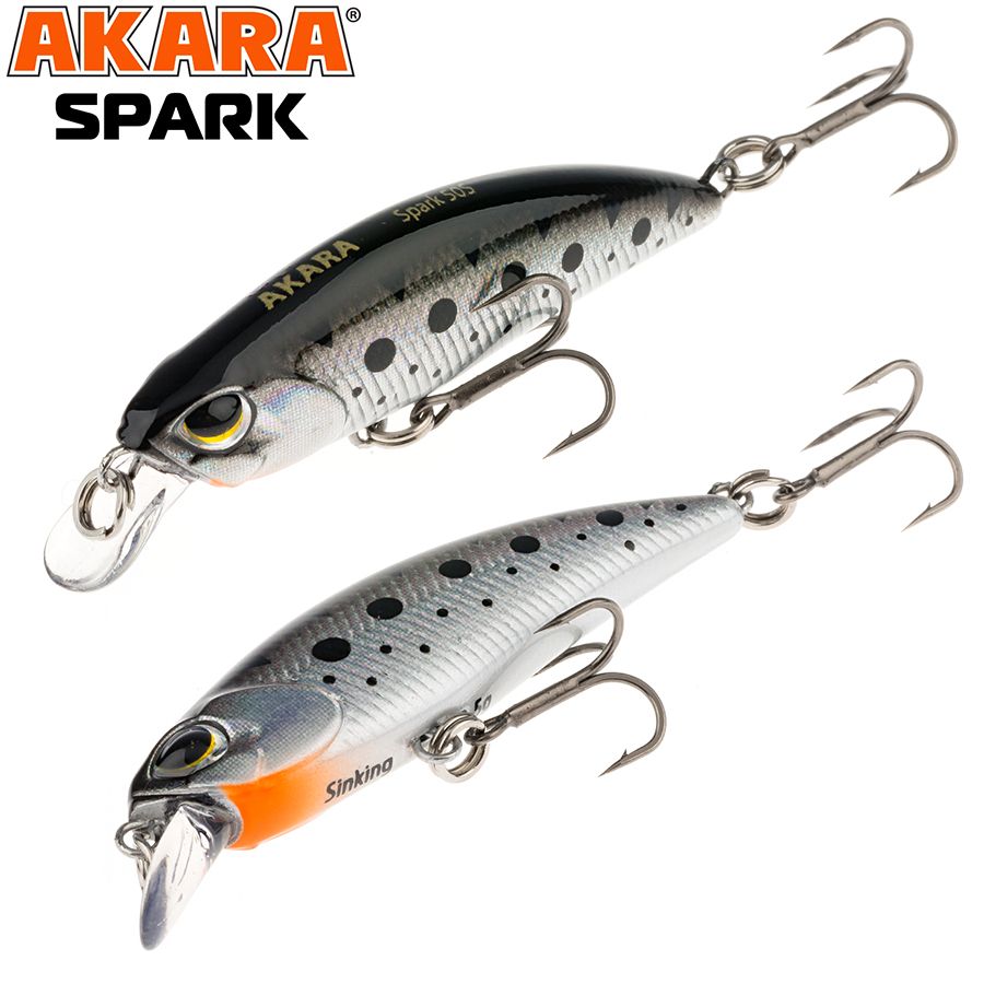 

Воблер Akara Spark 50S 3,5 гр 1/8 oz 2,0 in A155, Разноцветный, Spark